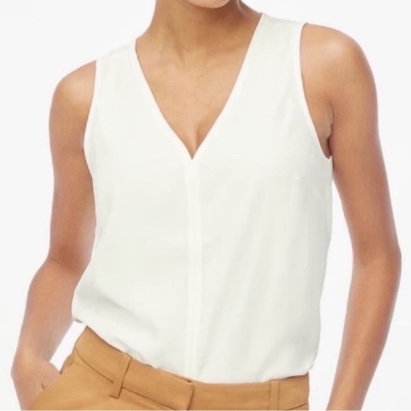 J crew Sleeveless V-neck crepe shell - Picture 1 of 2